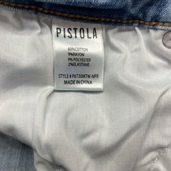 Pistola Arielle Skinny Scissor Cut Hem Frayed Jean blue sky size 29 - Picture 10 of 11